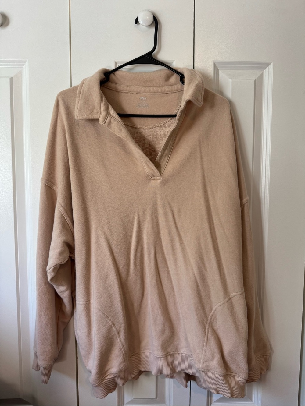 Aerie Cozy Collared Pullover Sweater - Cream